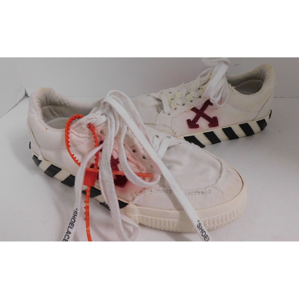 OFF-WHITE Vulc Low Canvas White Red‎ Sneakers EU 38